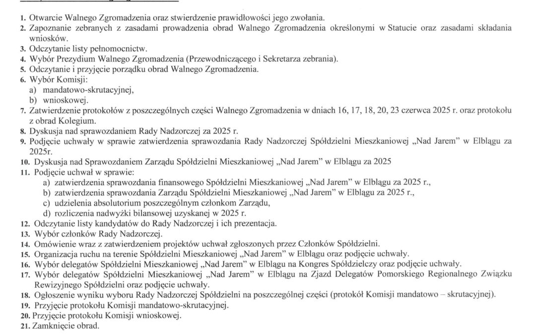 Zawiadomienie o Walnym Zgromadzeniu